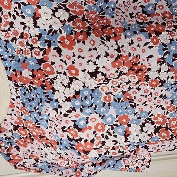 Loft Floral Ruffle Sleeve Top Size S - Picture 3 of 14